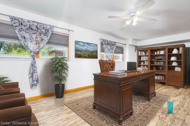 17237 Philomene Blvd, Allen Park, MI 48101 - home office featuring ceiling fan and light wood-style flooring