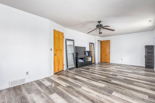 17237 Philomene Blvd, Allen Park, MI 48101 - unfurnished living room featuring wood finished floors and ceiling fan