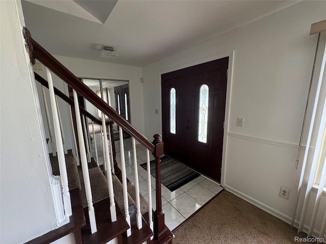 28240 Lahser Rd, Southfield, MI 48034 - foyer entrance with stairway and baseboards