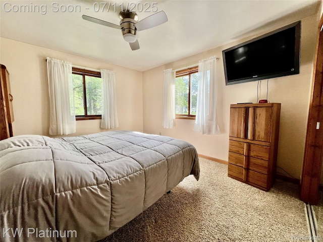 2243 Sunnyside Rd, Kimball, MI 48074 - carpeted bedroom featuring baseboards and ceiling fan