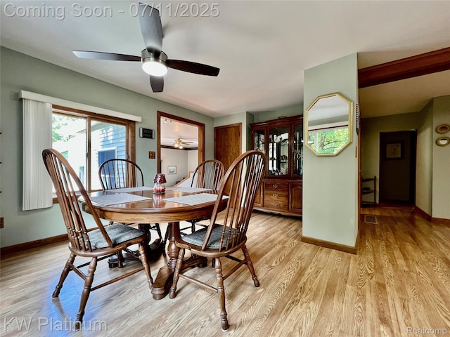2243 Sunnyside Rd, Kimball, MI 48074 - dining room featuring light wood-style floors and ceiling fan