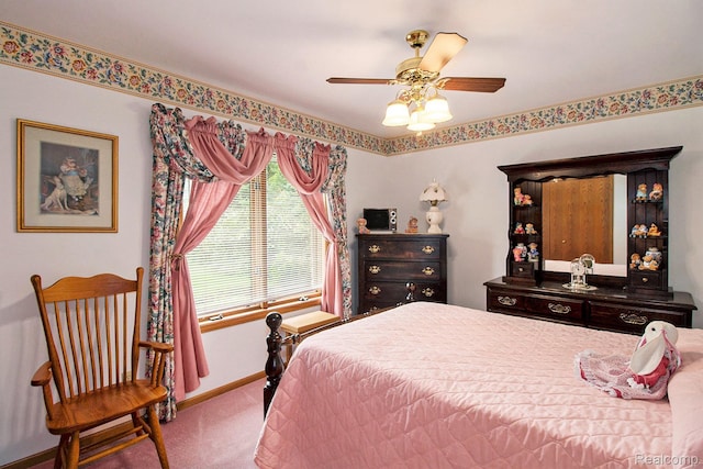 10363 E Bristol Rd, Davison, MI 48423 - carpeted bedroom with baseboards and a ceiling fan