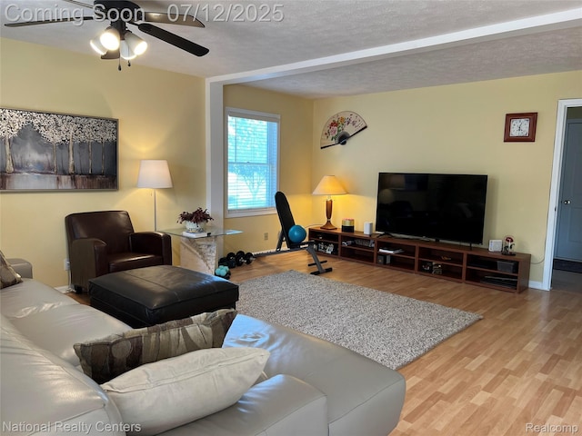 38443 Meghan Ln, Westland, MI 48185 - living room featuring a ceiling fan and wood finished floors
