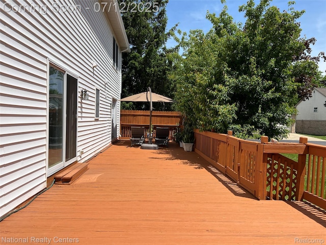 38443 Meghan Ln, Westland, MI 48185 - wooden deck with outdoor dining space