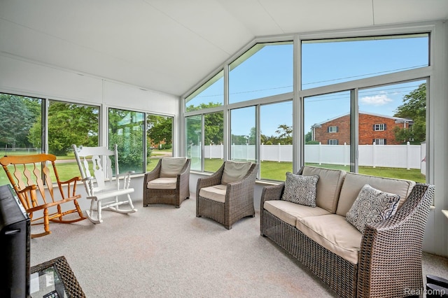 803 S Dayton St, Davison, MI 48423 - sunroom featuring an outdoor living space and lofted ceiling