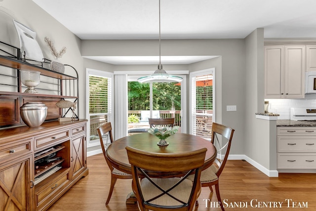 13400 Ravine View Dr, Grand Haven, MI 49417 - dining area with light wood-style floors and baseboards
