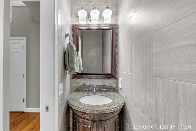 13400 Ravine View Dr, Grand Haven, MI 49417 - bathroom with vanity and wood finished floors