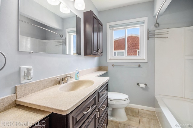 2890 Maxwell St, Trenton, MI 48183 - full bathroom featuring vanity, tile patterned flooring, and shower / tub combination