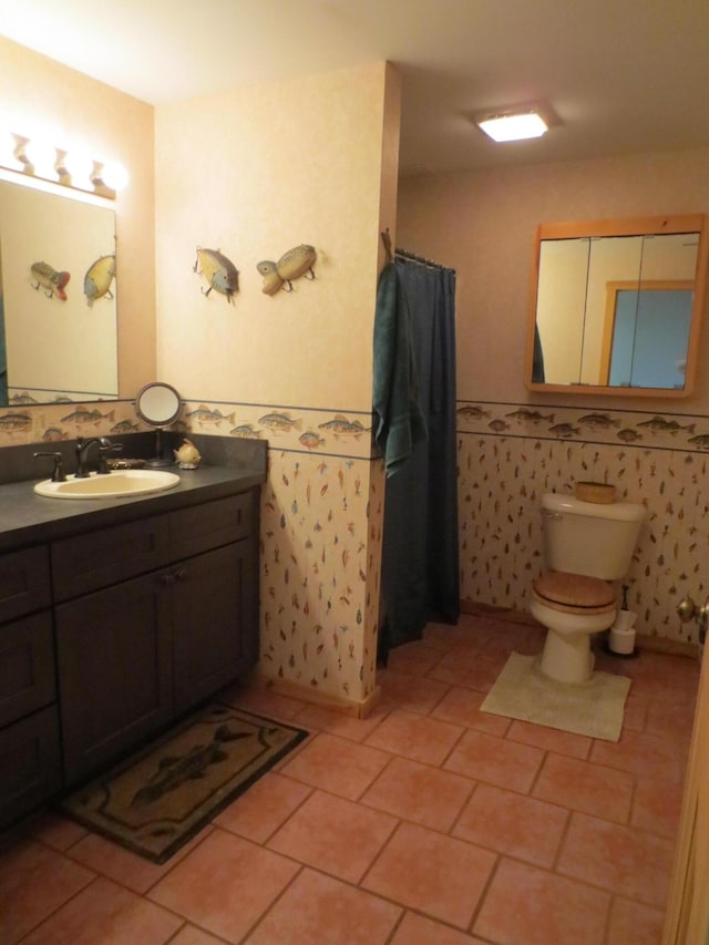 6325 Big Bay Rd, Bear Lake, MI 49614 - full bathroom featuring wainscoting, tile patterned flooring, and vanity