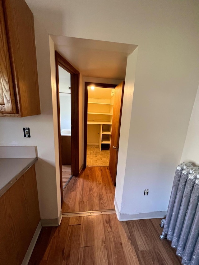 611 Steward Ave, Jackson, MI 49202 - hallway with wood finished floors and baseboards