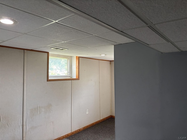 6143 Shepherd Rd, Adrian, MI 49221 - basement with a drop ceiling and carpet