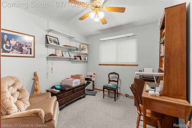 25416 Yale St S, Dearborn Heights, MI 48125 - office area with ceiling fan and carpet