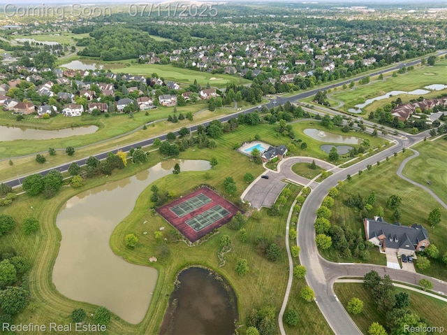 47451 Wallingford Ct, Canton, MI 48188 - aerial overview of property's location featuring a nearby body of water and nearby suburban area