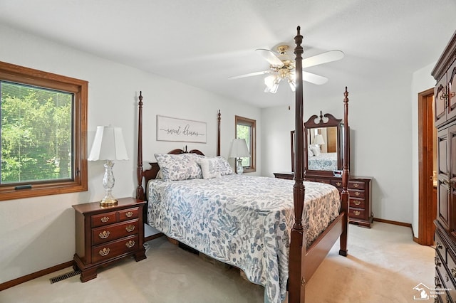 7369 Apple Grove Ln, Temperance, MI 48182 - bedroom featuring light colored carpet and a ceiling fan