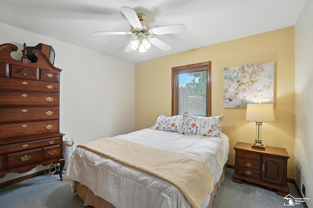 7369 Apple Grove Ln, Temperance, MI 48182 - bedroom featuring light carpet and ceiling fan