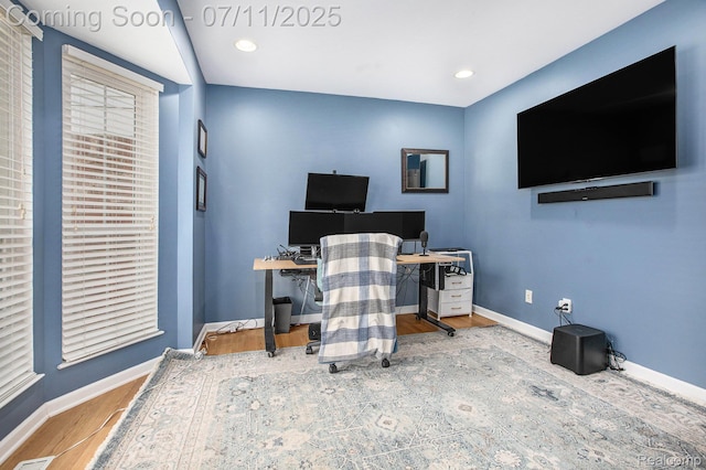 45209 Greenbriar Dr, Van Buren, MI 48111 - home office featuring wood finished floors and recessed lighting