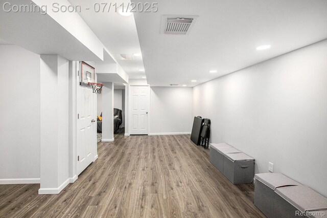 45209 Greenbriar Dr, Van Buren, MI 48111 - finished below grade area featuring wood finished floors and recessed lighting