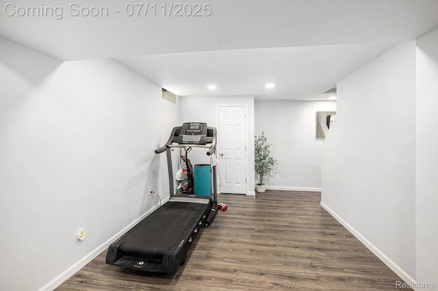 45209 Greenbriar Dr, Van Buren, MI 48111 - exercise area with wood finished floors and recessed lighting