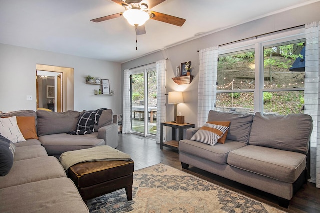 1848 Forest Park Rd, Norton Shores, MI 49441 - living room with wood finished floors and ceiling fan