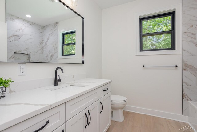 9841 Beech Tree Ln, Frankenmuth, MI 48734 - bathroom featuring vanity, healthy amount of natural light, and wood finished floors