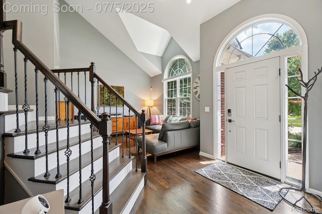 678 Twin Oaks Ct, Rochester Hills, MI 48307 - entrance foyer with wood finished floors and stairs