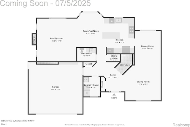 678 Twin Oaks Ct, Rochester Hills, MI 48307 - view of property floor plan