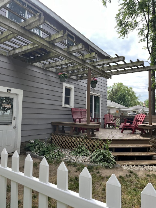 3925 Miramar Ave NE, Grand Rapids, MI 49525 - wooden deck with a pergola