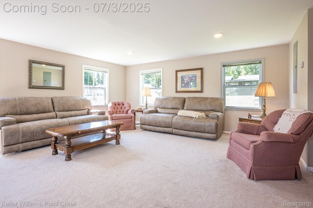 1379 Sioux St, Gladwin, MI 48624 - carpeted living room featuring healthy amount of natural light and recessed lighting