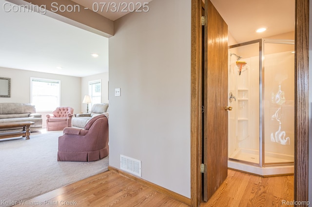 1379 Sioux St, Gladwin, MI 48624 - hallway featuring light wood-style floors and recessed lighting