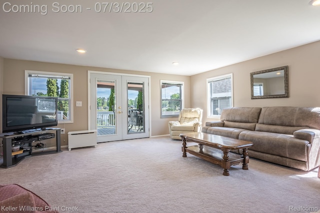 1379 Sioux St, Gladwin, MI 48624 - carpeted living area featuring french doors, healthy amount of natural light, and recessed lighting