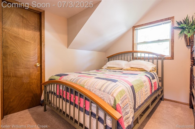 1379 Sioux St, Gladwin, MI 48624 - bedroom with light colored carpet and lofted ceiling