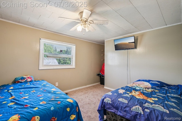 1472 Ready Ave, Burton, MI 48529 - carpeted bedroom with crown molding and a ceiling fan