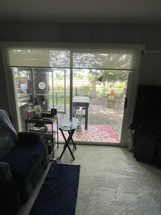 8441 Homerich Ave, Byron Center, MI 49315 - sunroom featuring carpet floors and a deck
