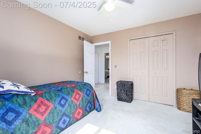 52448 Cedar Mill Dr, Macomb, MI 48042 - carpeted bedroom with a closet and a ceiling fan