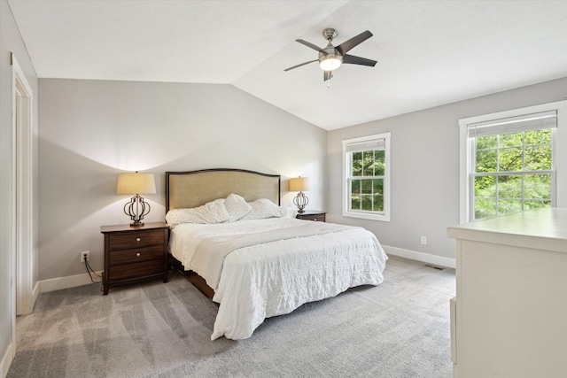 7987 36th St SE, Ada, MI 49301 - carpeted bedroom featuring lofted ceiling and ceiling fan
