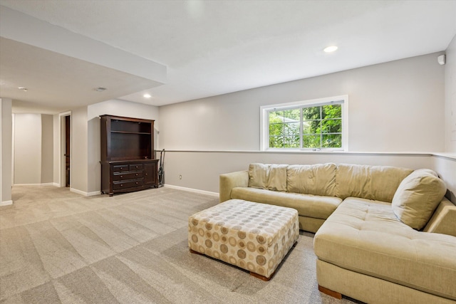 7987 36th St SE, Ada, MI 49301 - living room featuring light colored carpet and recessed lighting