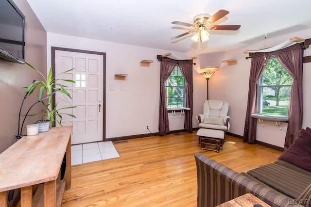 407 Flowerdale St, Ferndale, MI 48220 - entrance foyer with light wood-style floors and ceiling fan
