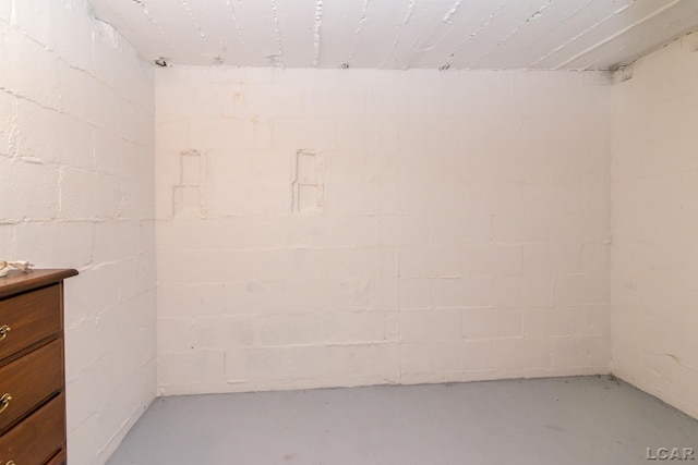 407 Flowerdale St, Ferndale, MI 48220 - unfinished basement with concrete block wall