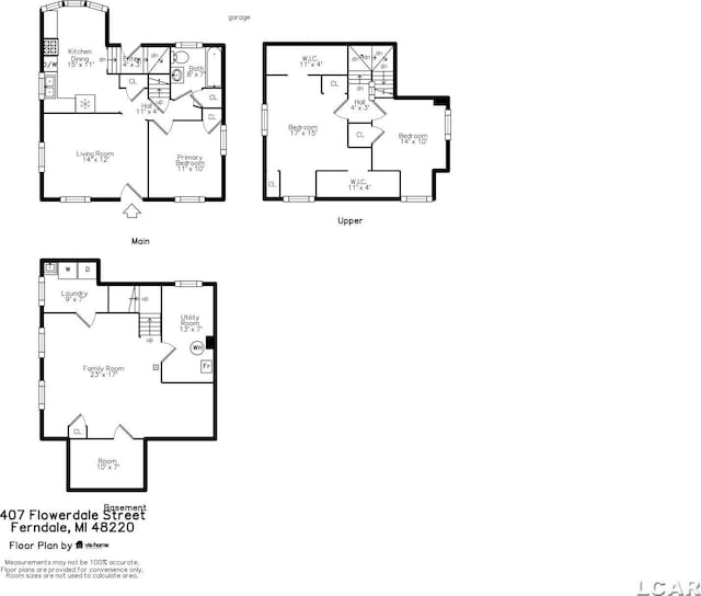407 Flowerdale St, Ferndale, MI 48220 - view of property floor plan