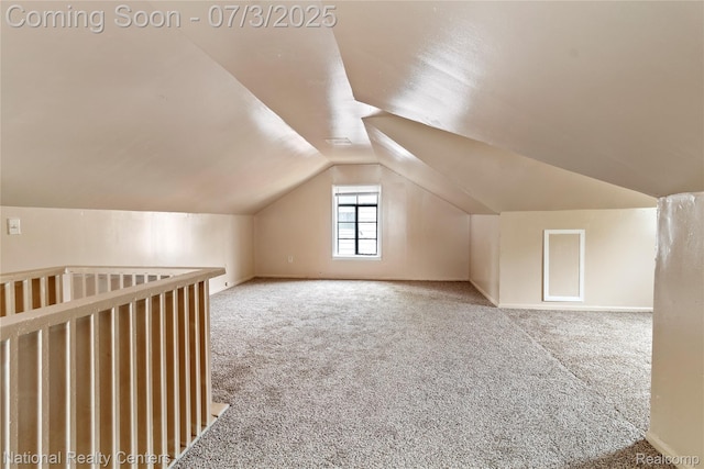 5981 University Pl, Detroit, MI 48224 - bonus room featuring carpet floors and vaulted ceiling