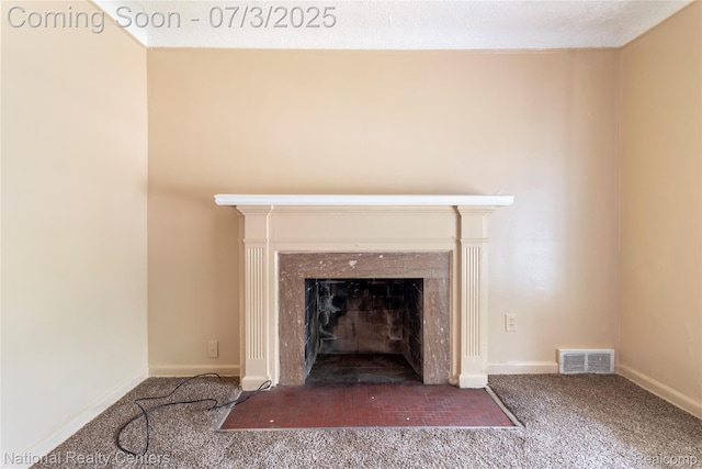 5981 University Pl, Detroit, MI 48224 - detailed view of carpet floors and a fireplace with flush hearth