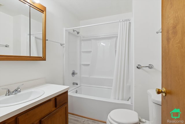 45833 Wildrye Ct, Van Buren, MI 48111 - full bathroom featuring vanity, shower / bath combination with curtain, and wood finished floors