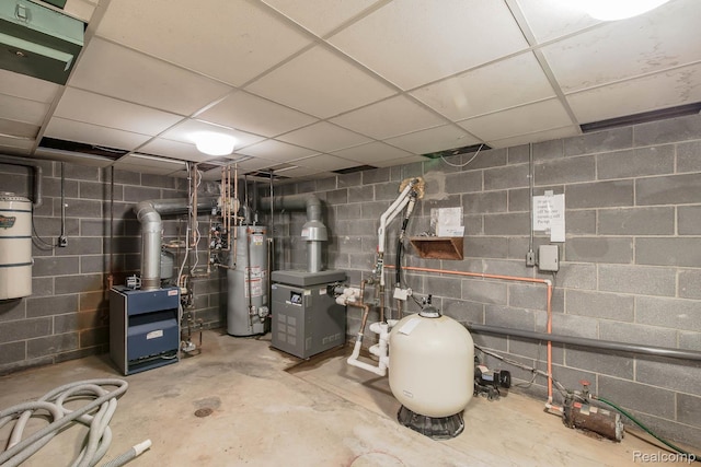 6674 Balmoral Ter, Clarkston, MI 48346 - utility room featuring gas water heater and a heating unit