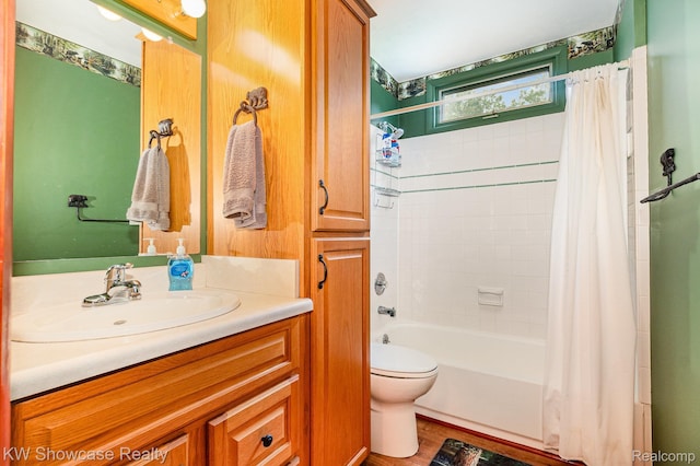 699 W Cherry Creek Rd, Mio, MI 48647 - full bath with shower / tub combo, vanity, and wood finished floors