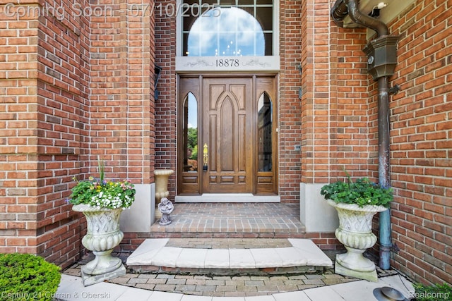 18878 Oak Leaf Ln, Northville, MI 48168 - view of exterior entry featuring brick siding