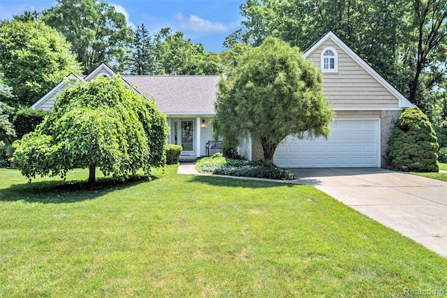 2032 Crestline, Burton, MI 48509 - obstructed view of property featuring concrete driveway, an attached garage, and a front yard