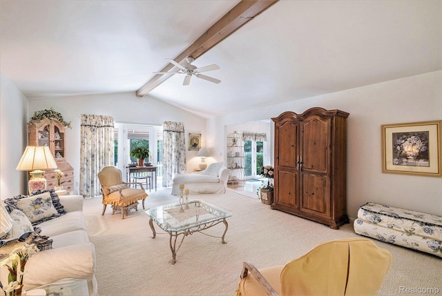 2032 Crestline, Burton, MI 48509 - living area featuring light carpet and ceiling fan