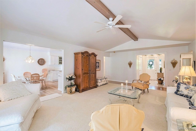 2032 Crestline, Burton, MI 48509 - living area with ceiling fan and carpet flooring