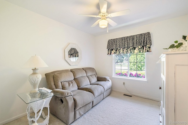 2032 Crestline, Burton, MI 48509 - living area featuring light carpet and ceiling fan