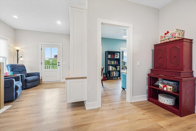 273 Waters Edge Dr, Saint Joseph, MI 49085 - corridor with light wood-style flooring and recessed lighting